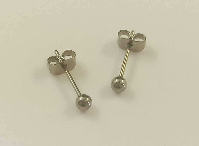 High Quality Jewelry ASTM F136 Titanium G23 Solid Titanium Ear Piercing Hypoallergenic Ball Ear Stud Tper15