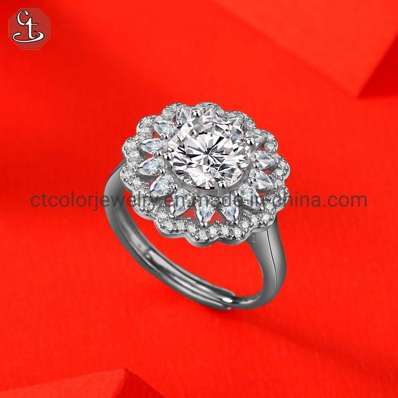 Hot Sale elegant style Moissanite diamond ring Fashion Accessories women′s jewelry