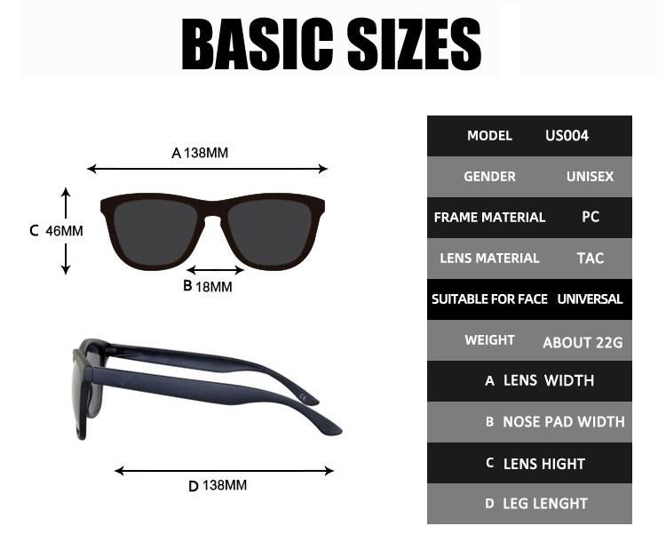 Usom Wholesale Classical Design Polarized Square Multicolored Sunglasses Unisex Fashionable