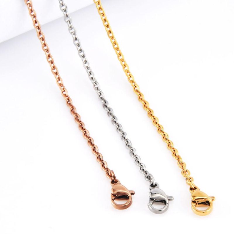 Customization Popular Fashion Stainless Steel Flat Cable Chain Necklace Bracelet Fashion Jewelry Design