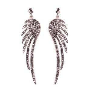 Hot Sale Super Flash Zircon Animal Wing Shape Jewelry Earrings for Women