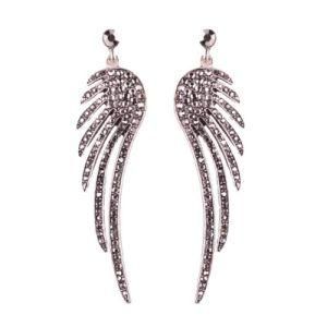 Hot Sale Super Flash Zircon Animal Wing Shape Jewelry Earrings for Women