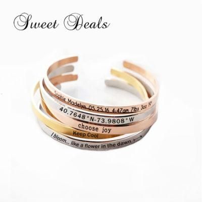 Open Lettering Couple Bracelet Stainless Steel Bracelet Bracelet