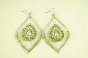 Alloy Texture with Acrylic Stone Paved Earring