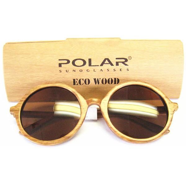 Wooden Design Retro Sunglass with Wood Case