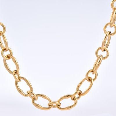 Jewelry Factory Necklaces Chunky Gold Plated Metal Stainless Steel Necklace Jewelry