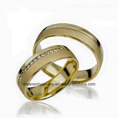 14k Gold Plated Wedding Ring Zircon Channel Setting Jewellery