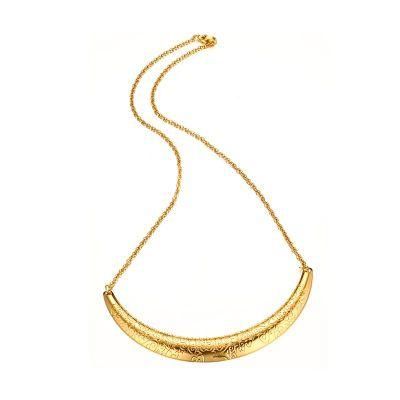 18K IP Gold Plating Curve Pendant Necklace for Lady
