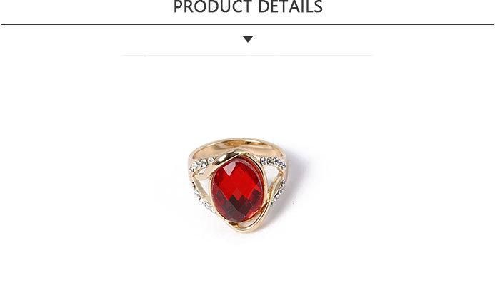 New Fashion Jewelry Gold Ring with Red Rhinestone