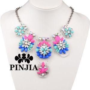 Flower Crystal Choker Bib Pendant Statement Necklace Imitation Jewelry