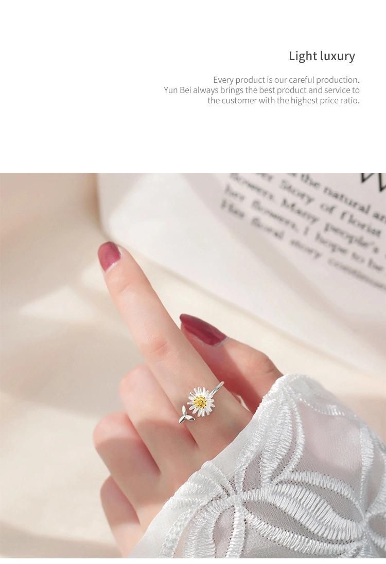 Small Daisy Rings for Women Models Simple Silver Colour Opening Adjustable Fashion Jewellery