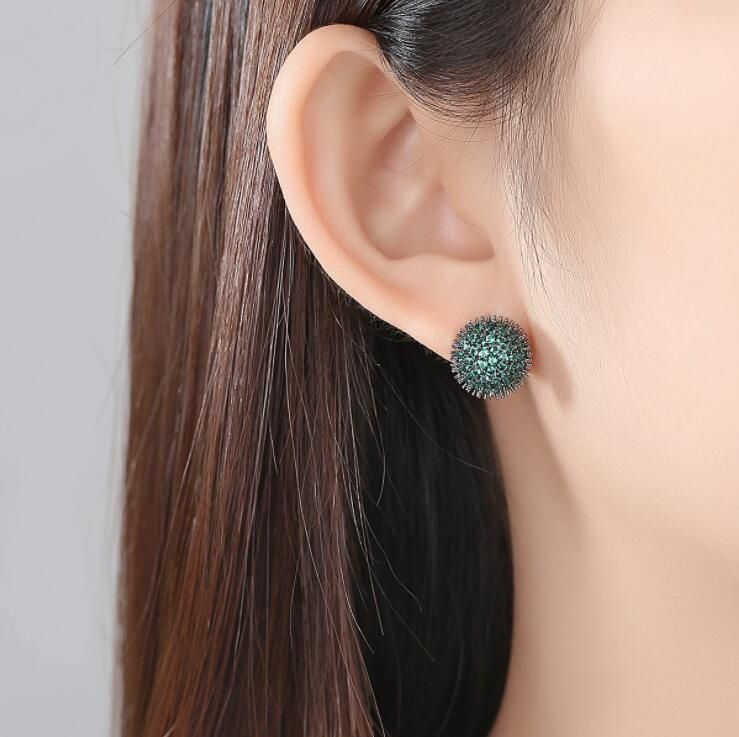 Fashion Jewelry Sea Urchin Shape Brass Earring