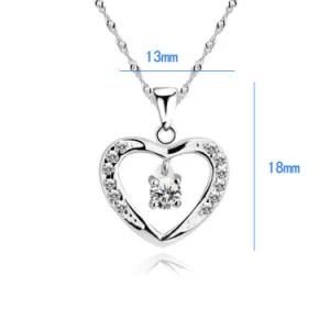Sterling Silver Heart Shape Pendant Charm for Necklace