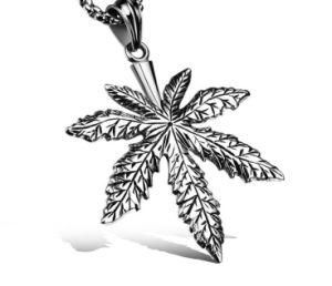 Maple Leaf Charm Pendant Necklace for Men Boy Hiphop Rapper Dancer Long Necklace Silver Chain Jewelry High Quality