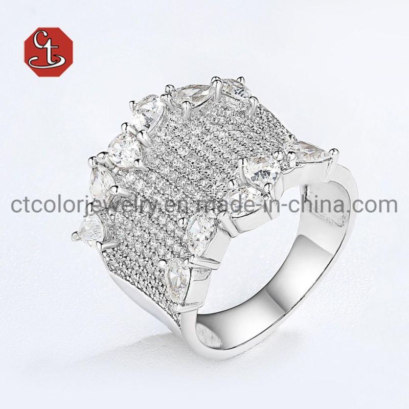Wholesale Copper Jewelry Inlaid Ring with CZ