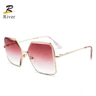 New Custom Logo Light Ready Metal Frame Women Sunglasses