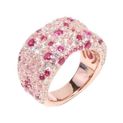 925 Silver Luxury Ring Design in Rose Gold Plating
