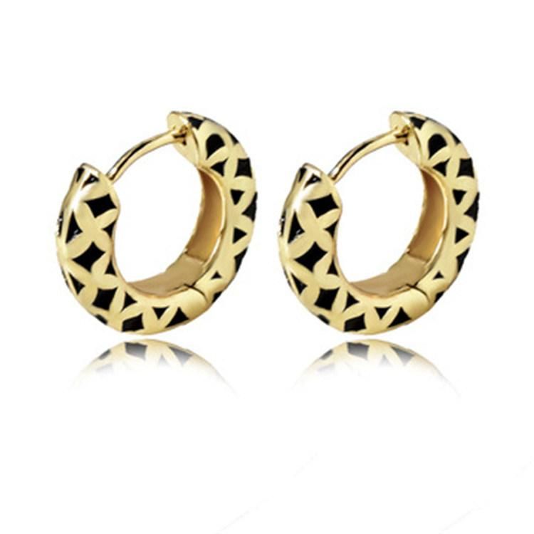 Luxury Lady Copper Electroplate Enamel Circle Hook Earring