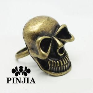 Men&prime;s Large Heavy Gothic Biker Copper Skull Ring