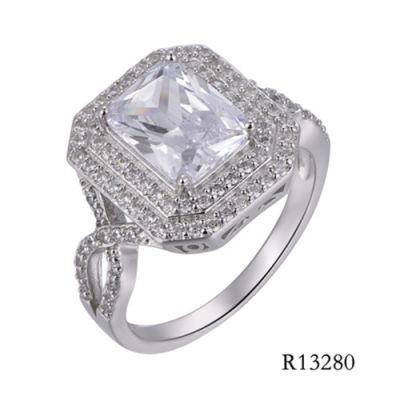 Elegant Style 925 Silver with CZ Main Stone Ring