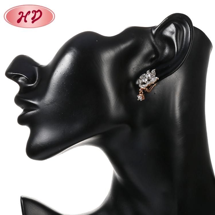 Costume Fashion Imitation Jewelry Women 14K 18K Gold Plated Huggie Hoop Earring with CZ Pearl