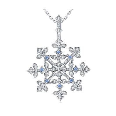 Fashion Design Jewelry 925 Sterling Silver Pendants with CZ Snowflake Pendants