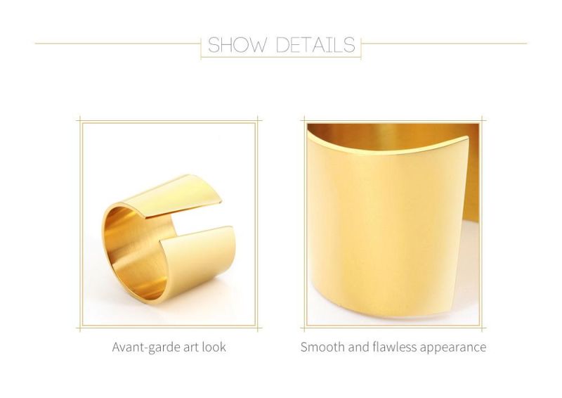 Fashion Custom Band Ring Stainless Steel Jewelry Open Ring