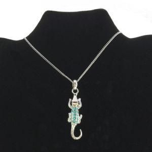 Light Blue Stone Lizard Charms Necklace for Boy Jewelry (FN16040804)