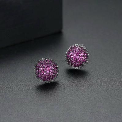 Fashion Jewelry Sea Urchin Shape Brass Earring