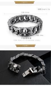 Men Jewelry Personalized Vintage Pattern Skull Head Chain Stainless Steel Bracelet&#160;