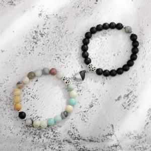 8mm Lovers Natural Stone Energy Yoga Colorful Bracelet