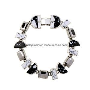 Hot Sale Fashion Simple Black and White Diamond Women&prime;s Bracelet Geometric Design Pendant