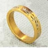 Fashion Jewelry Gold Plated Stainless Steel Ring (RZ7340)
