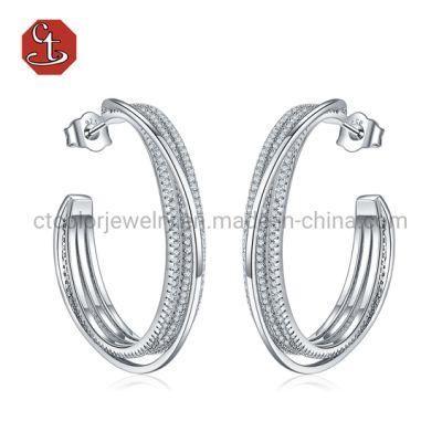 New Silver or Brass Hoop Earrings Fashion Jewelry Earrings Spiral Pattern Jewelry