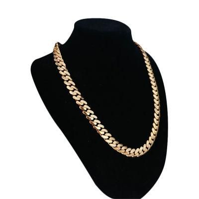 Men Gold Color Hip Hop Necklace with Cuban Link Chain Necklaces