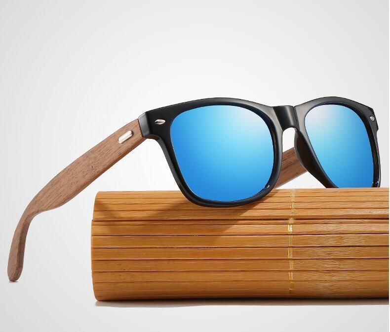 2021 New Style Fashion Outdoor Sport Sunglasses with Black Walnut Wood Leg (JM174C)