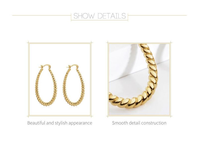 Twisted Wheat Ears Shape Stud Huggie Hoop Earrings Women