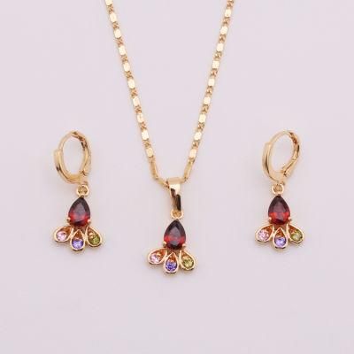 Imitation Fashion 18K Gold Plated Costume Charm Jewelry with Earring, Pendant, Necklace