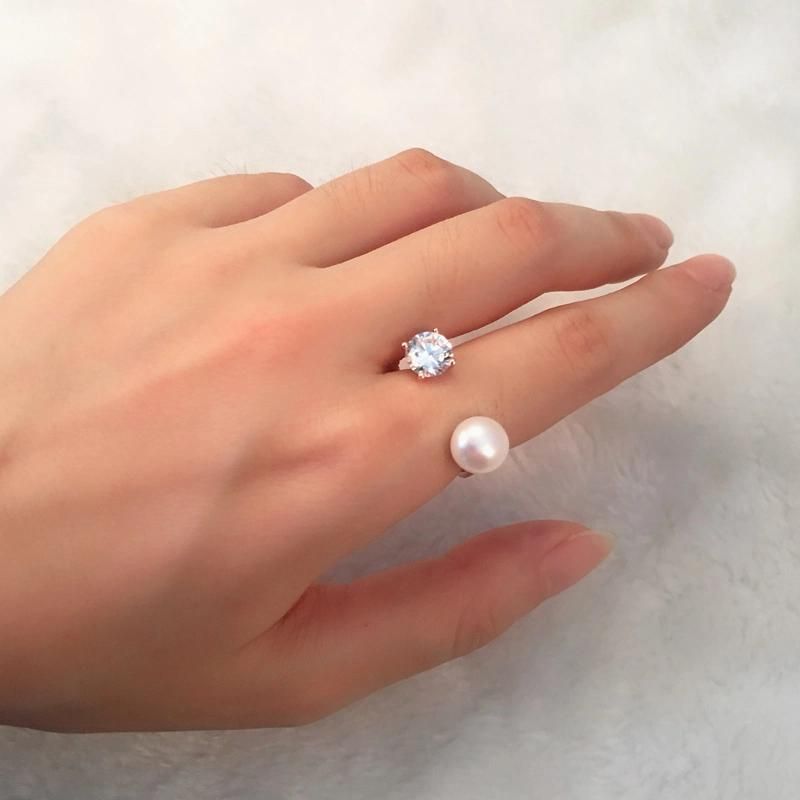 Fresh water Pearls 925 Sterling Silver Finger Rings Jewelry