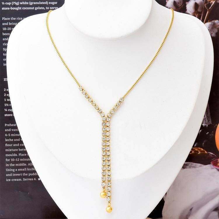 Factory Wholesale Fashion Jewelry Ins Fashion Personalized Jewelry Stainless Steel Gold Plated Zircon Necklace Jewelry