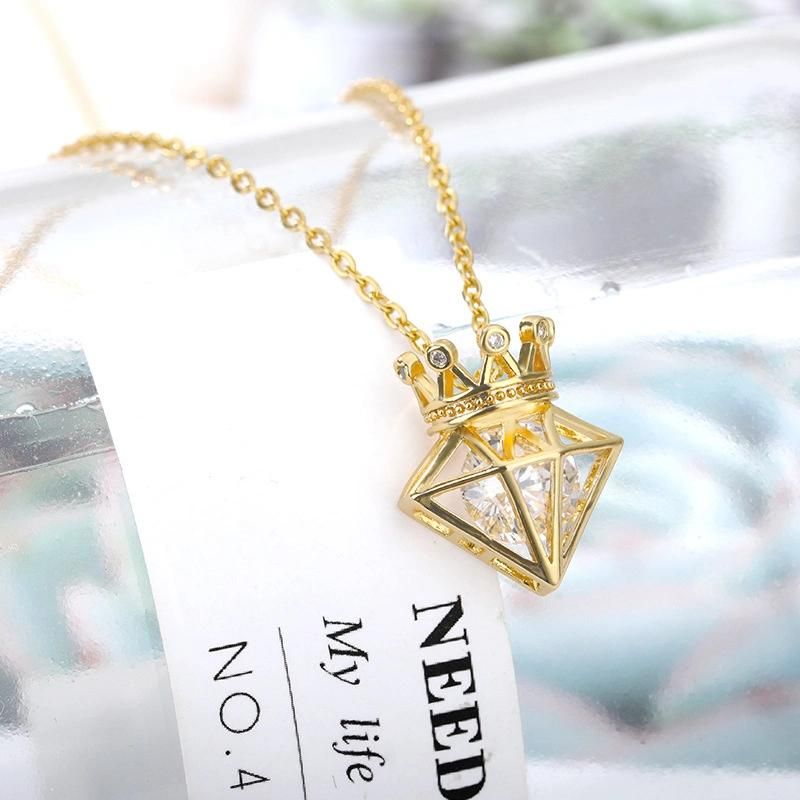 Fashion Diamond Chomel Zircon Crown Women Necklace Jewelry