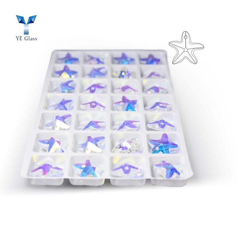 Starfish Shape Colorful Crystal Pendants for DIY jewelry Necklace Parts