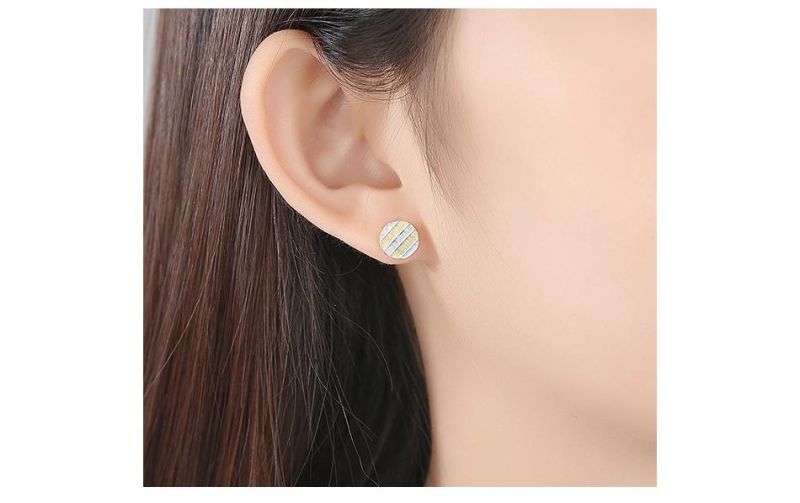Fashion Jewelry Flat Round Shape Earring Stud