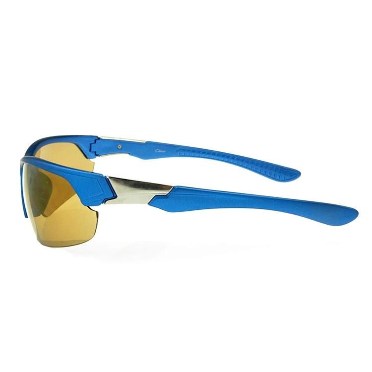 Blue Frame Blocking Sunglasses Sports