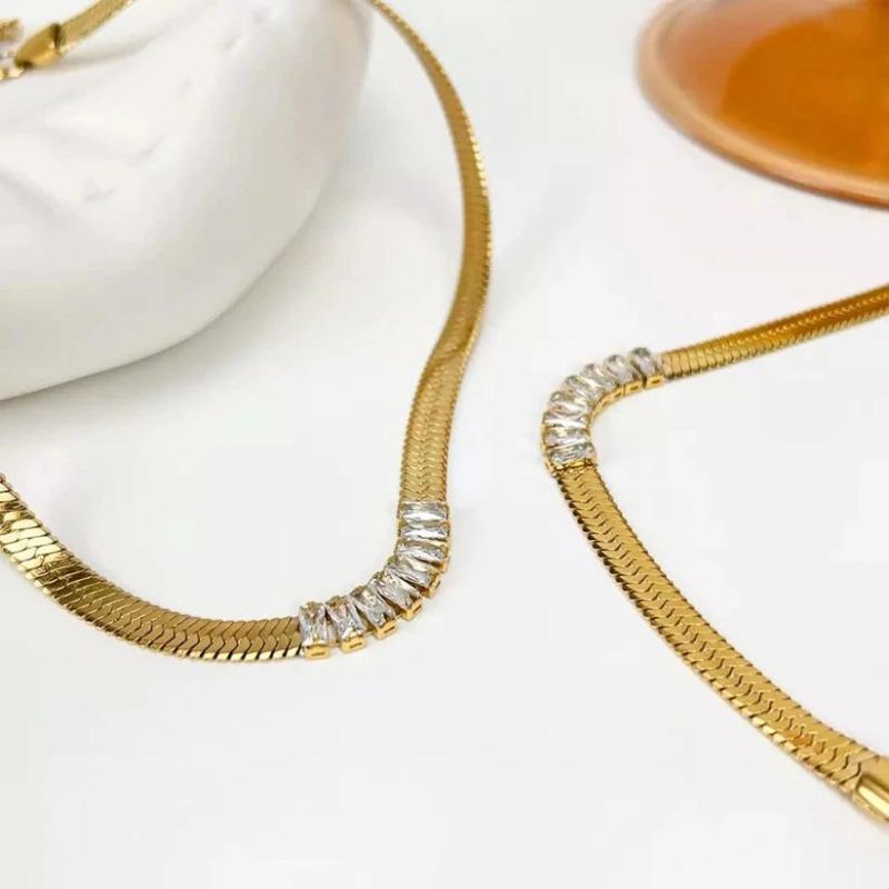 Manufacturer Customized Fashion Zircon Jewelry High Quality Fadeless Gold Filled Bracelet Cheap Stainless Steel Zircon Bracelet for Women