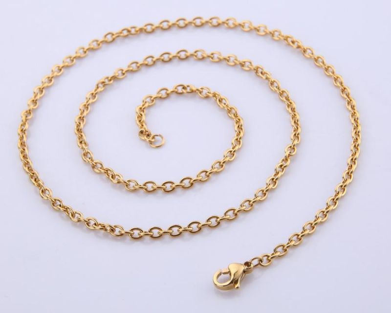 Wholesale New Fashion Rose Gold Plated Silver Cable Chain Jewellery Bracelet Fancy Jewelry Necklace for Lady Accessories Design