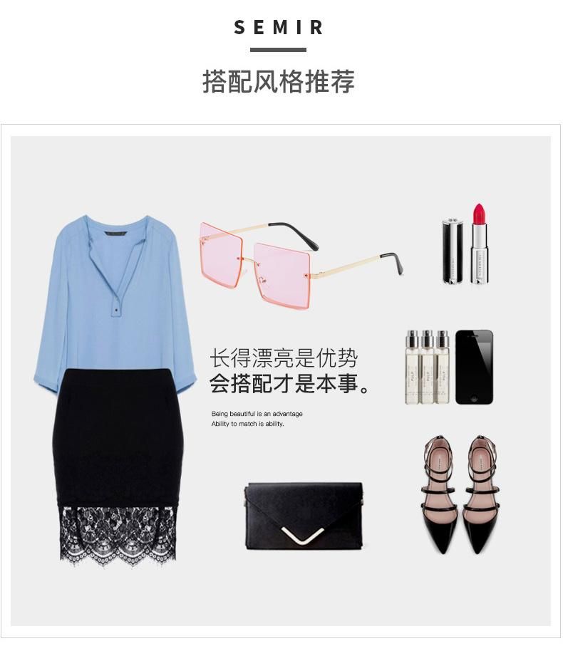Square Sunglasses Modern Fashion Half Frame Sunglasses Live Street Shooting Glasses