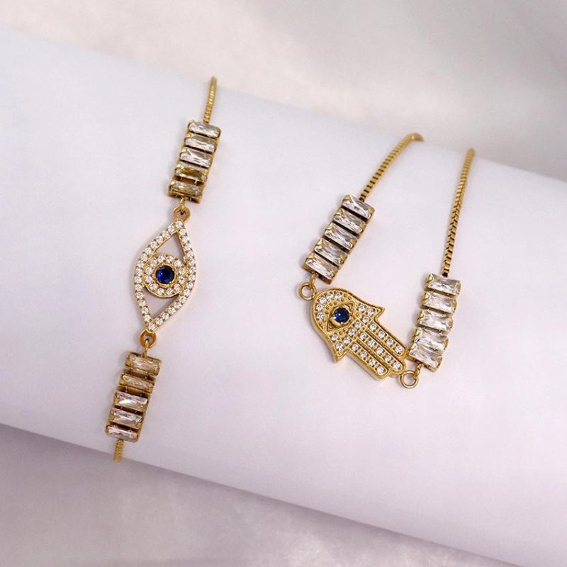 Iced out Baguette Diamonds Fatima Palm Necklace for Women