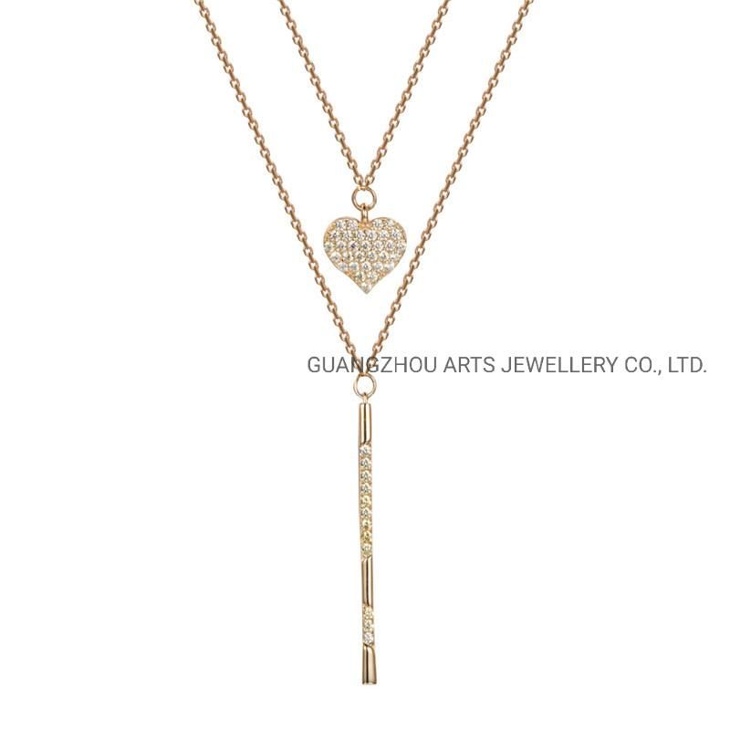 Double Layer Chains Silver Hotsale Pendant Necklace