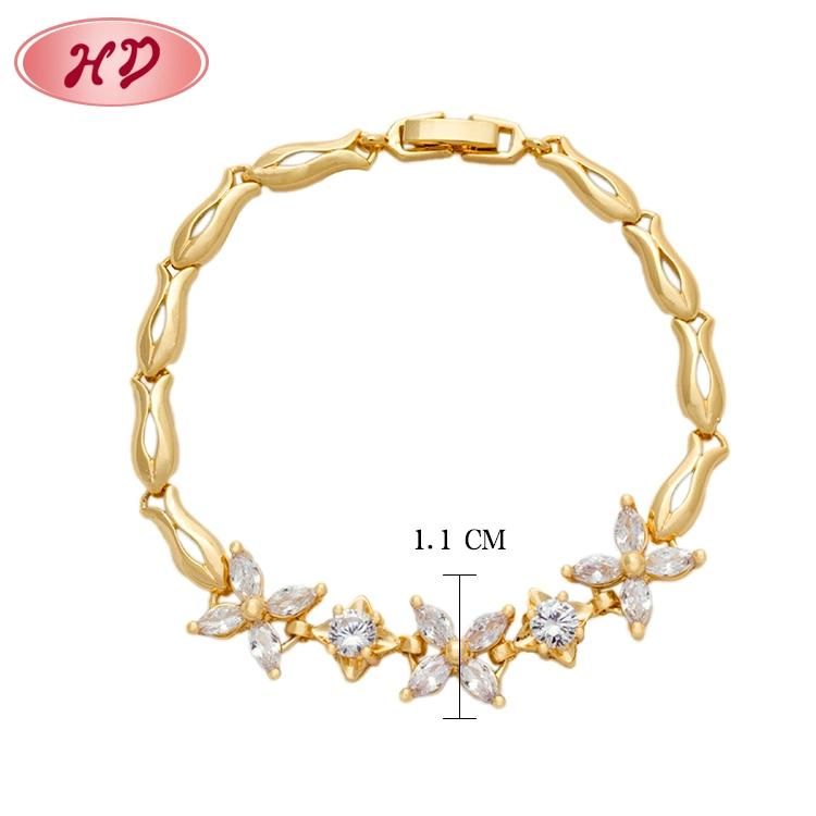 Wholesale 2020 High Quality New Fashion Jewelry Adjustable Wire 18K Gold Plated Zircon Bangle Bracelet